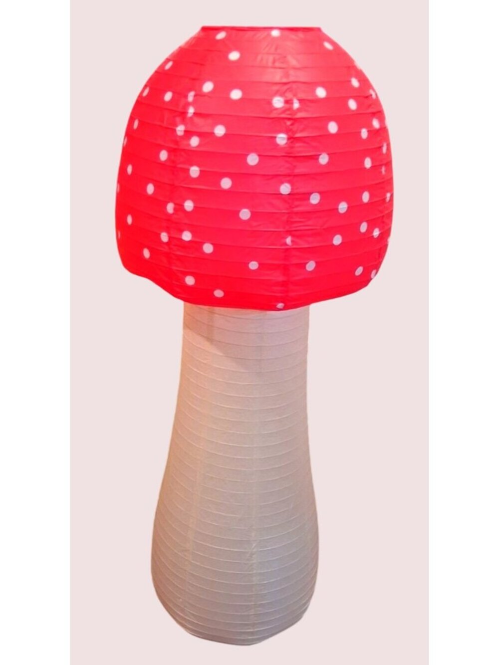 Huge 4ft Tall Urban Outfitters Mushroom-Shaped Red White Polka Dot Paper Lantern